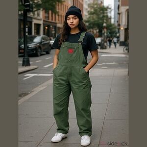 Vintage 90s Gloria Vanderbilt Oversized Grunge Streetwear Khaki Green Overalls